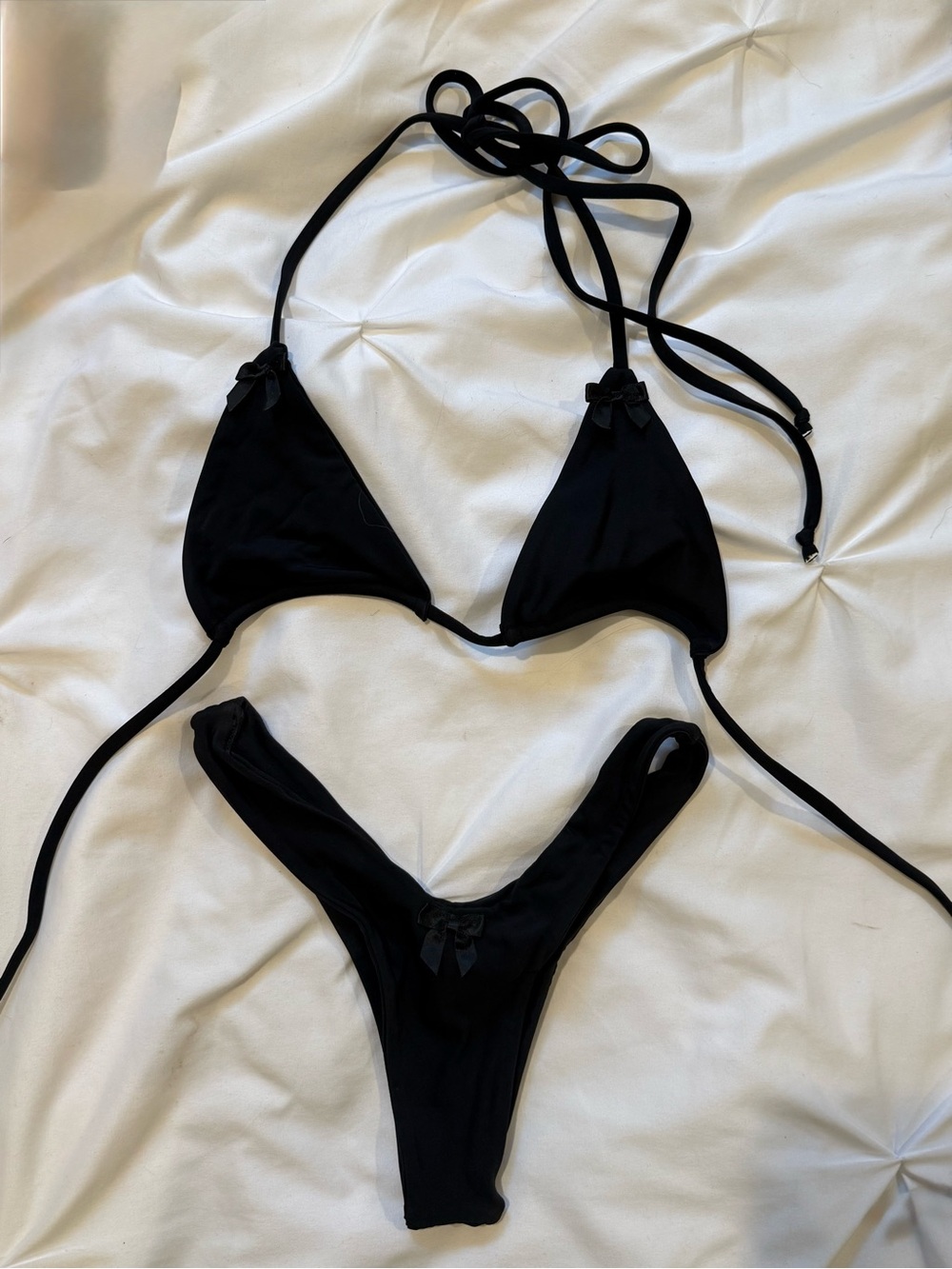 Black 3 Piece Bikini Set with Surf Top